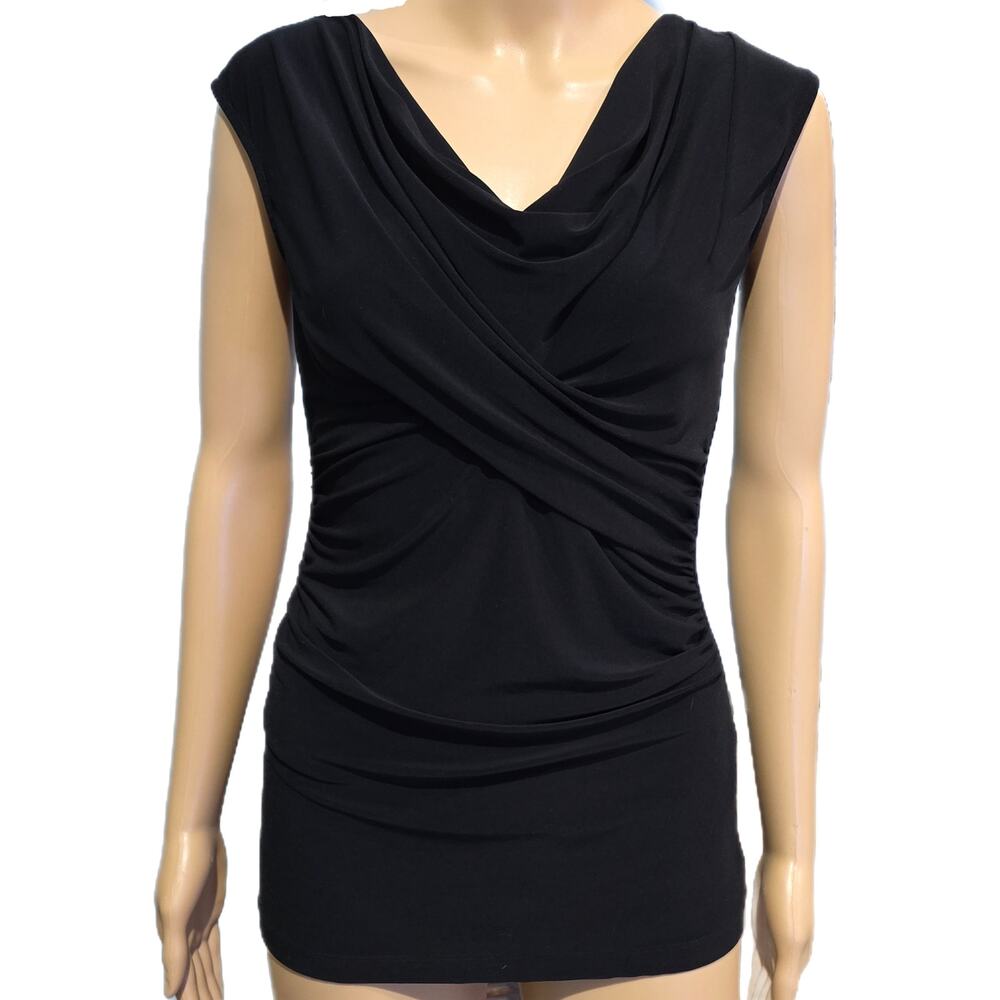 Vince Camuto Black Sleeveless Twist Front Blouse Medium
